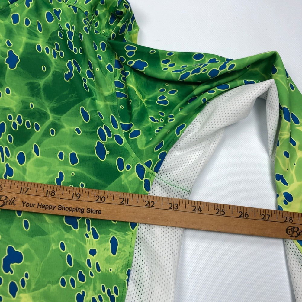 Pelagic Exo-Tech Fishing Hoodie Mens XL Green Mahi Mahi Sun Shirt UPF 50+ - Picture 7 of 10